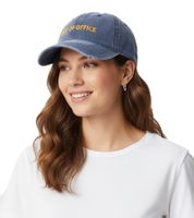 aussagekräftige ZWILLINGSHERZ Classic Base-Cap mit OUT OF OFFICE Schriftzug Baumwoll-Cap justierbare Cappy Schirm-Mütze 4603M K5404-3 Navy-Blau