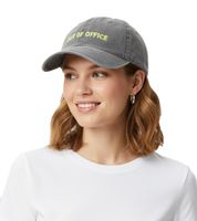 aussagekräftige ZWILLINGSHERZ Classic Base-Cap mit OUT OF OFFICE Schriftzug Baumwoll-Cap justierbare Cappy Schirm-Mütze 4603M K5404-2 Grau