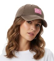 verwaschene ZWILLINGSHERZ Basic Classic Base-Cap mit Logo-Patch Baumwoll-Cap justierbare Cappy Schirm-Mütze 4603M K25357-3 Braun