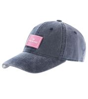 verwaschene ZWILLINGSHERZ Basic Classic Base-Cap mit Logo-Patch Baumwoll-Cap justierbare Cappy Schirm-Mütze 4603M K25357-6 Navy-Blau