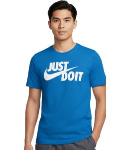 Camiseta clásica de manga corta de algodón para hombre NIKE Sportswear JDI con el eslogan "Just Do It" (AR5006-437), color azul
