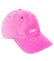 leuchtende ZWILLINGSHERZ OMG Classic Base-Cap mit OMG-Stickerei Baumwoll-Cap justierbare Cappy Schirm-Mütze 4603M K258210 Neon-Pink