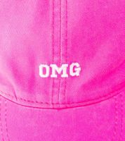 leuchtende ZWILLINGSHERZ OMG Classic Base-Cap mit OMG-Stickerei Baumwoll-Cap justierbare Cappy Schirm-Mütze 4603M K258210 Neon-Pink