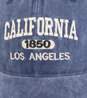 verwaschene ZWILLINGSHERZ California Classic Base-Cap mit Los Angeles Schriftzug Baumwoll-Cap justierbare Cappy Schirm-Mütze 4306M K25382-2 Dunkelblau