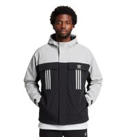 Giacca da uomo adidas Future Utility con cappuccio, in tessuto intrecciato JJ2915, nera/grigia
