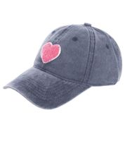 flauschige ZWILLINGSHERZ Herz Classic Base-Cap mit Plüsch-Herz Baumwoll-Cap justierbare Cappy Schirm-Mütze 4603M K25358-6 Navy-Blau