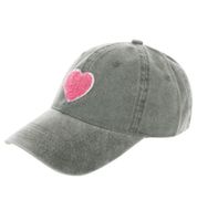 flauschige ZWILLINGSHERZ Herz Classic Base-Cap mit Plüsch-Herz Baumwoll-Cap justierbare Cappy Schirm-Mütze 4603M K25358-4 Army-Green