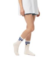 10 Paar bequeme ZWILLINGSHERZ Damen Socken Tennis-Socken mit Herz-Stickerei Alltags-Strümpfe Baumwoll-Socken 4603S K248141 Weiß/Blau