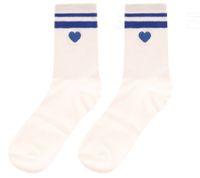 10 Paar bequeme ZWILLINGSHERZ Damen Socken Tennis-Socken mit Herz-Stickerei Alltags-Strümpfe Baumwoll-Socken 4603S K248141 Weiß/Blau