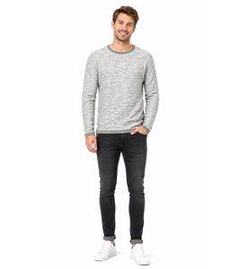 klassisches SOLID SDFlocks Herren Sweatshirt mit Rundhals Pullover 21102722ME-2842 Grau