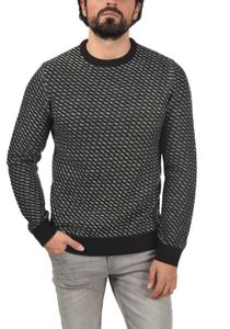 classic BLEND BHCalisto men's chunky knit sweater with crew neck knit sweater 20711925ME-194007 Black