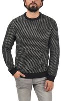 klassischer BLEND BHCalisto Herren Grobstrickpullover mit Rundhals Strickpullover 20711925ME-194007 Schwarz