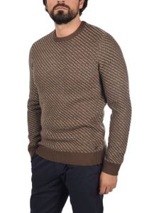 classique BLEND BHCalisto homme pull grosse maille avec col rond pull en maille 20711925ME-191116 Marron