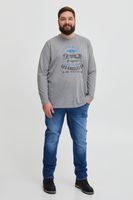 klassisches BLEND BHDopper BT Herren Longsleeve mit Rundhals Langarm-Shirt 20713446ME-200274 Grau
