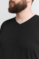 klassisches SOLID SDBedo BT Herren T-Shirt mit V-Ausschnitt Shirt 21300881-ME-194007 Schwarz