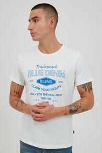 klassisches BLEND BHAdam Herren T-Shirt mit Rundhals Shirt 20714404ME-110602 Weiß
