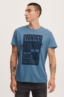 klassisches BLEND Herren T-Shirt mit Rundhals Shirt 20714250-184025 Blau