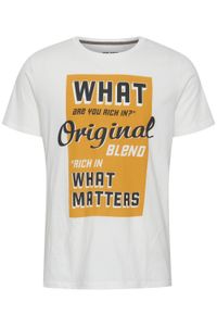 klassisches BLEND Herren T-Shirt mit Rundhals Shirt 20714250-110602 Weiß