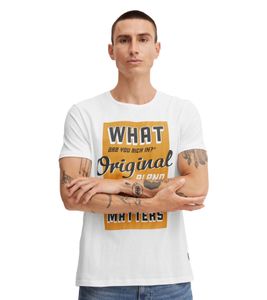 klassisches BLEND Herren T-Shirt mit Rundhals Shirt 20714250-110602 Weiß