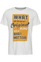 klassisches BLEND Herren T-Shirt mit Rundhals Shirt 20714250-110602 Weiß