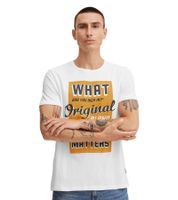 klassisches BLEND Herren T-Shirt mit Rundhals Shirt 20714250-110602 Weiß