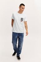 klassisches BLEND Herren T-Shirt mit Rundhals Shirt 20714914-110602 Weiß