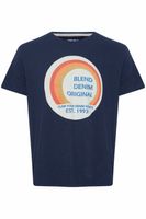 klassisches BLEND Herren T-Shirt mit Rundhals Shirt 20715043-194024 Blau