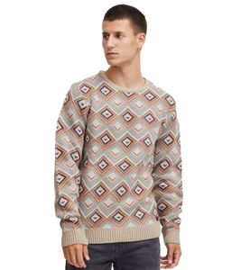 klassischer BLEND Herren Feinstrickpullover mit Rundhals Strickpullover 20715873-161104 Beige