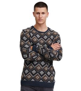 klassischer BLEND Herren Feinstrickpullover mit Rundhals Strickpullover 20715873-194024 Blau