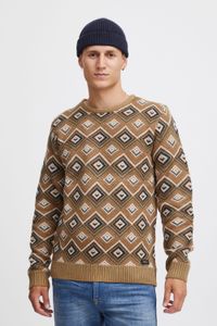 classique BLEND homme pull maille fine avec col rond pull en maille 20715873-181022 Beige