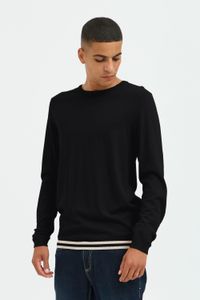classique BLEND homme pull maille fine avec col rond pull en maille 20717260-194007 Noir