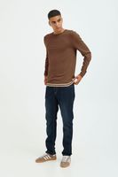 classique BLEND homme pull maille fine avec col rond pull en maille 20717260-181031 Marron