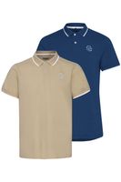 2er Pack klassisches BLEND Herren Poloshirt aus Baumwolle Shirt 20718756-204976 Beige/Blau