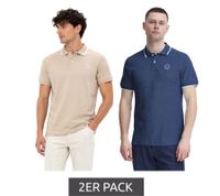 2er Pack klassisches BLEND Herren Poloshirt aus Baumwolle Shirt 20718756-204976 Beige/Blau