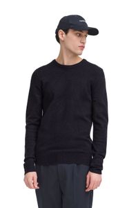 classic CASUAL FRIDAY CFHeine men's chunky knit sweater with label detail knit sweater 20505605-194013 Blue