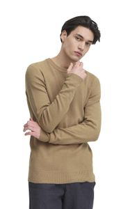 classic CASUAL FRIDAY CFHeine men's chunky knit sweater with label detail knit sweater 20505605-1713121 Beige