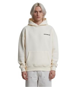 Sweat à capuche Prohibited pour homme avec logo, 100 % coton, coloris crème/blanc