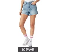 10 Paar bequeme ZWILLINGSHERZ Damen Socken Tennis-Socken mit Herz-Stickerei Alltags-Strümpfe Baumwoll-Socken 4603S K248141 Weiß/Pink