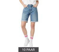 10 Paar bequeme ZWILLINGSHERZ Damen Socken Tennis-Socken mit MOIN-Stickerei Alltags-Strümpfe Baumwoll-Socken 4603S K248142 Weiß/Pink