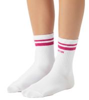 10 Paar bequeme ZWILLINGSHERZ Damen Socken Tennis-Socken mit MOIN-Stickerei Alltags-Strümpfe Baumwoll-Socken 4603S K248142 Weiß/Pink