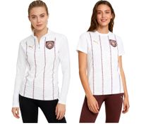 Maglia ufficiale pre-partita PUMA Manchester City da donna, maglia da calcio sostenibile Premier League 70123504 bianca