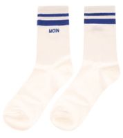 10 Paar bequeme ZWILLINGSHERZ Damen Socken Tennis-Socken mit MOIN-Stickerei Alltags-Strümpfe Baumwoll-Socken 4603S K248142 Weiß/Blau