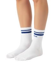 10 Paar bequeme ZWILLINGSHERZ Damen Socken Tennis-Socken mit MOIN-Stickerei Alltags-Strümpfe Baumwoll-Socken 4603S K248142 Weiß/Blau