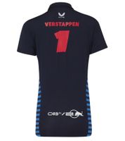 Oracle Red Bull Max-Verstappen Racing 2024 Formel 1 F1 Team Damen Polo-Shirt mit Sponsorenlogos Sport-Shirt 701231017 001 Navy