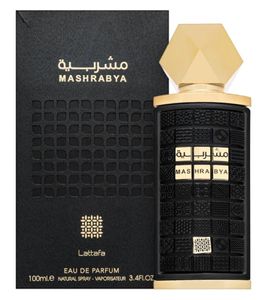 Lattafa Mashrabya Unisex Eau de Parfum orientalisch-vanilliger Körper-Duft Parfüm 100ml Schwarz/Gold
