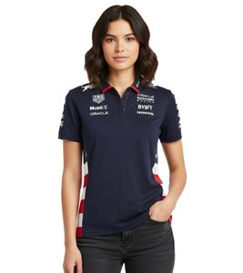 Polo Femme Oracle Red Bull Racing 2024 Formule 1 F1 Édition US - Logos des Sponsors - 701231029 001 Bleu Marine