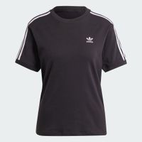 T-shirt femme adidas à 3 bandes, style sportif, orné du logo emblématique, en coton noir (IU2420-00007).