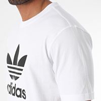 Sporty adidas Adicolor Trefoil men's T-shirt with iconic logo, cotton shirt IV5353-00220, white