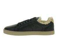 weiche GROUNDIES Barfußschuhe Universe Teddy Damen Low-Top Echtleder Sneaker mit TrueSense Sohle GND-110296-01 Schwarz