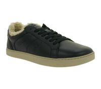 weiche GROUNDIES Barfußschuhe Universe Teddy Damen Low-Top Echtleder Sneaker mit TrueSense Sohle GND-110296-01 Schwarz